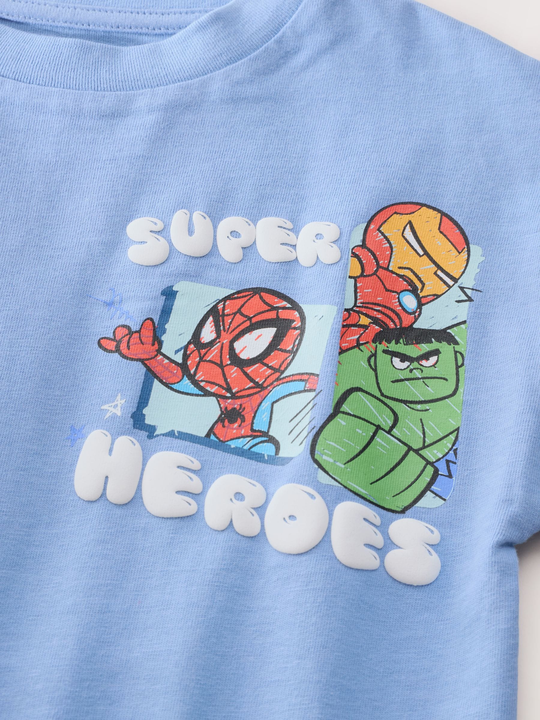 Blauw - Marvel T-shirt met lange mouwen (6mnd-8jr)
