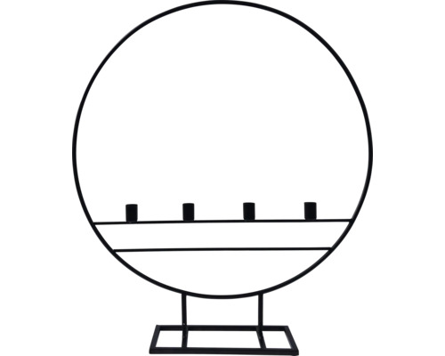 Lafiora moderne metalen kaarsenhouder, 68 cm hoog, rond, zwart