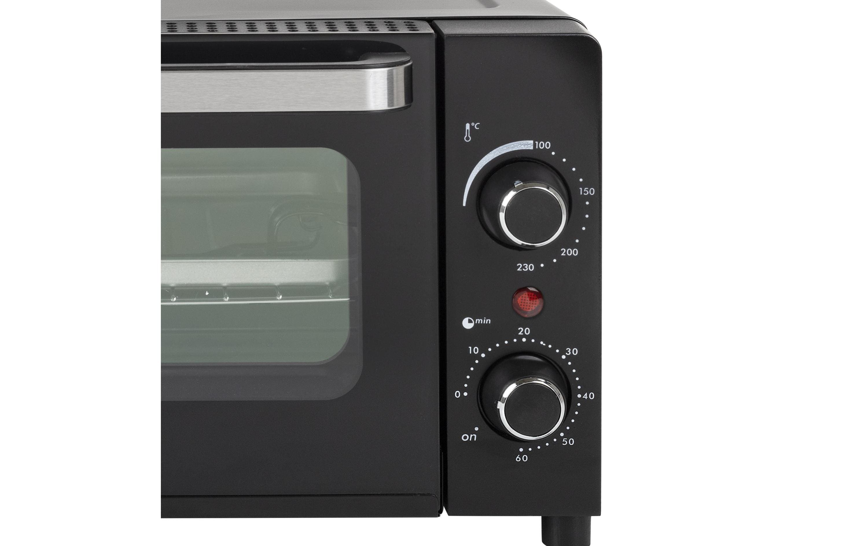 Backofen OV-3615 10 l, SchwarzMini-Backofen zum Backen, Grillen und Toasten