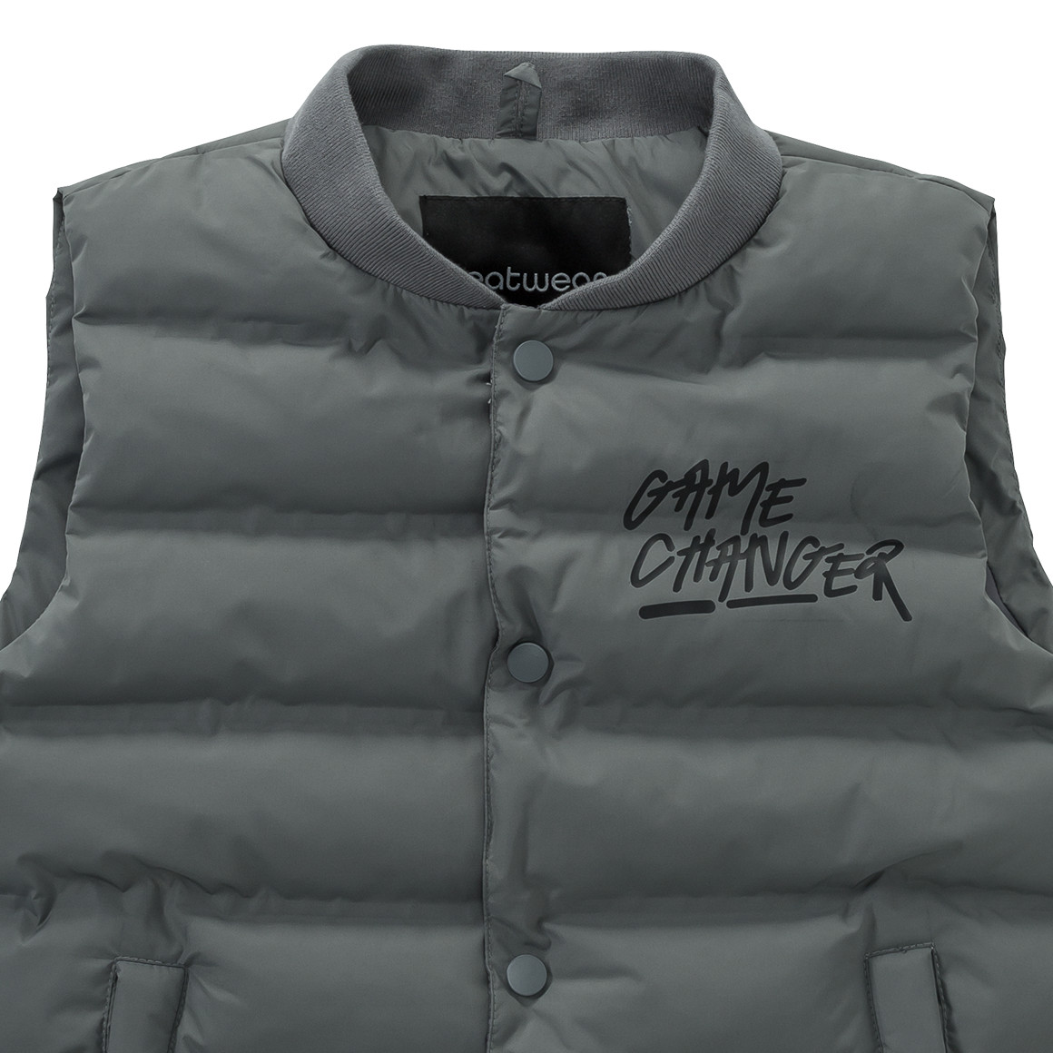 Beatwear Jungen Steppweste mit Flock-Print dunkelgrau
