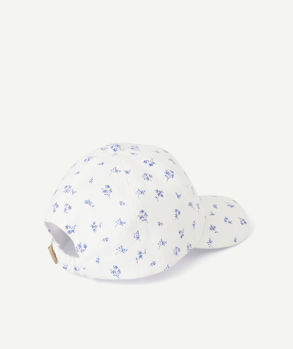 casquette bébé fille blanche imprimé fleuri