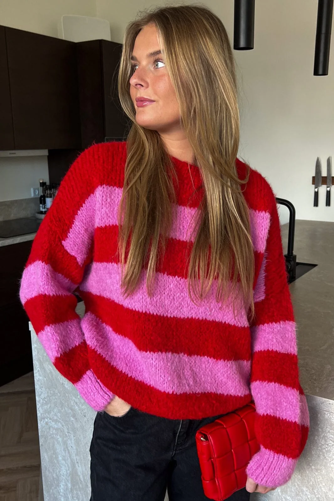 Noella Kia Knit 1223 red pink mix