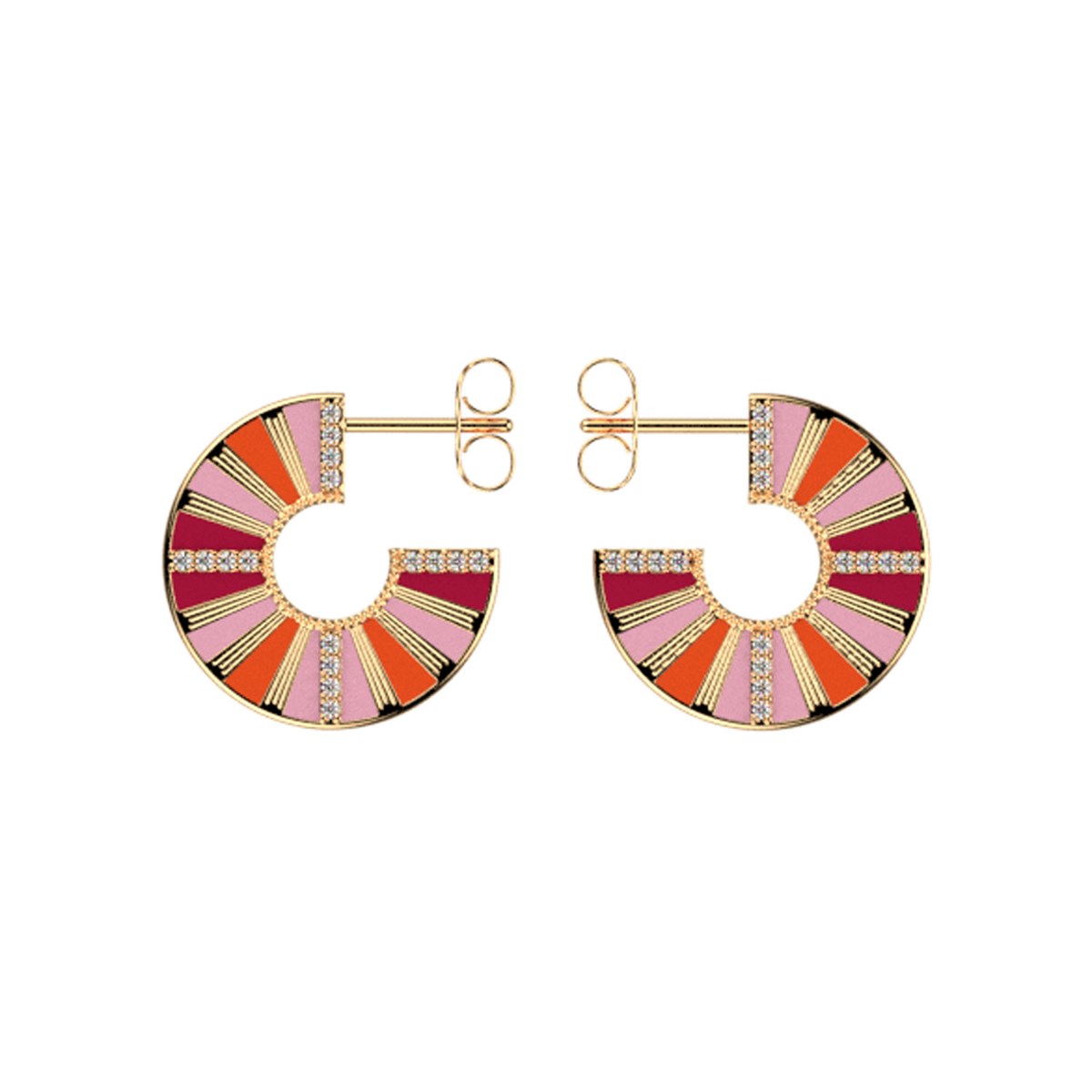 Boucles d'oreilles Les Georgettes collection Cadettes disque rosé