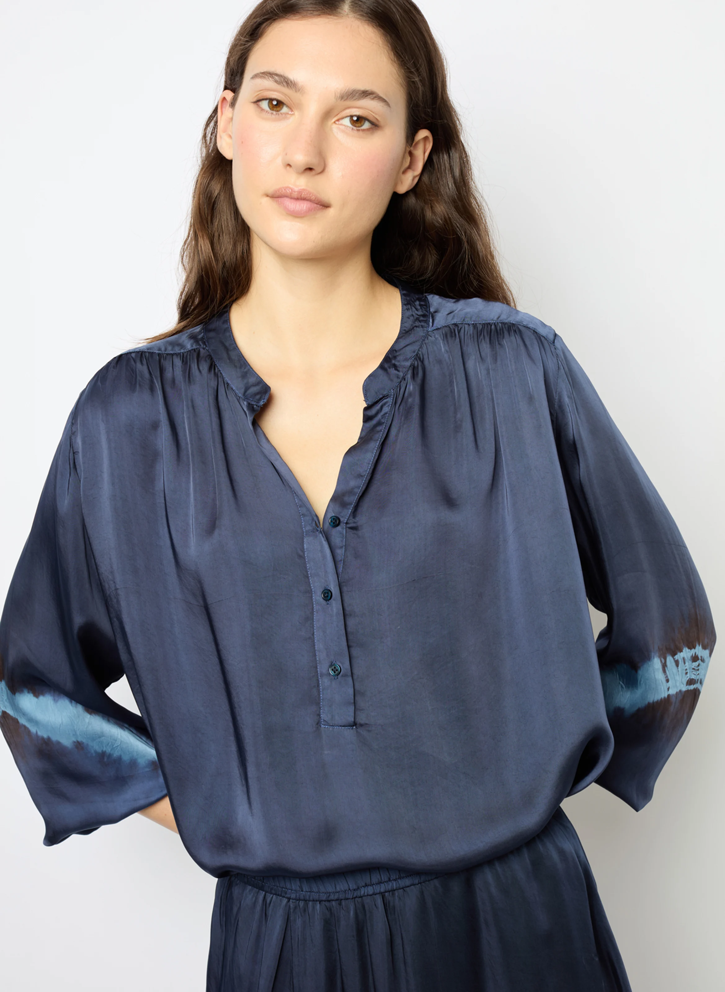 BENEDITH - Blouse col rond| Bleu