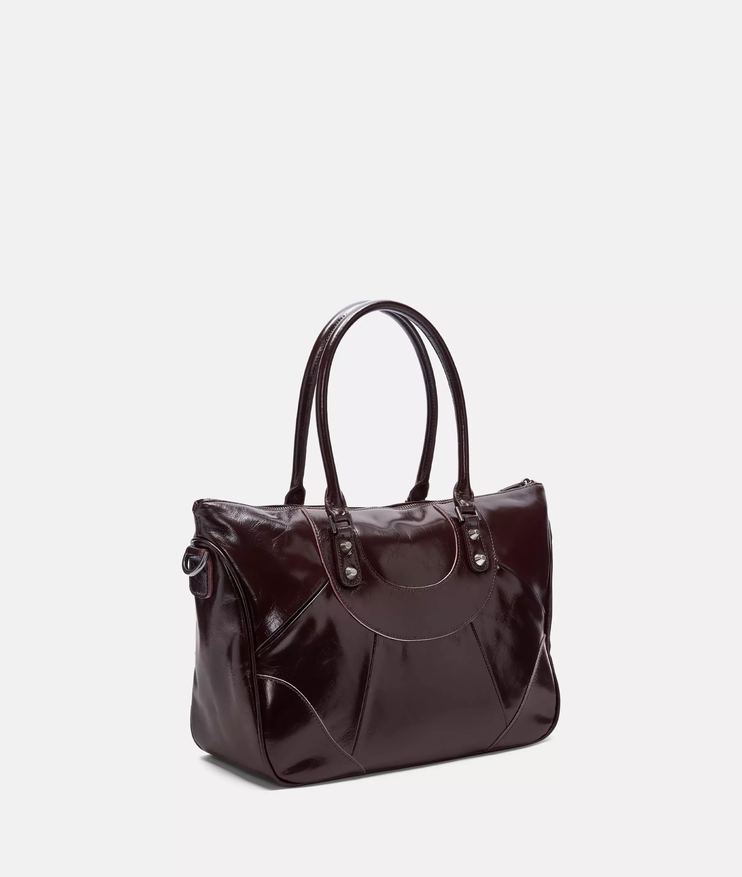 Satchel Spacious bag with glossy finish