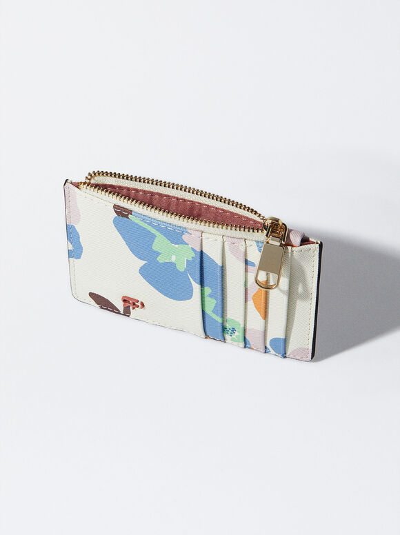 Tarjetero Estampado Floral - Raw