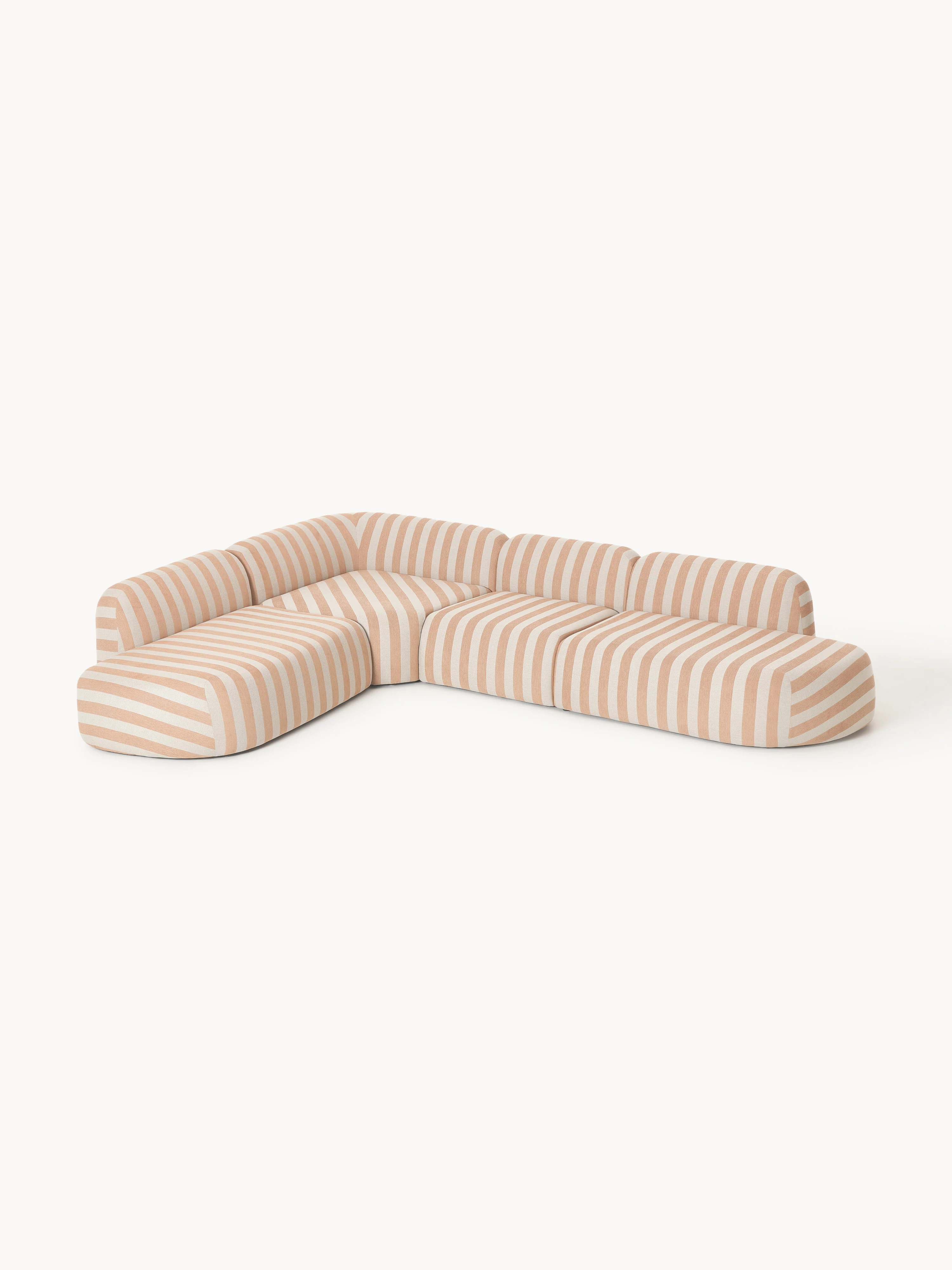 XL modulaire gestreepte hoekbank Wolke met chaise longue