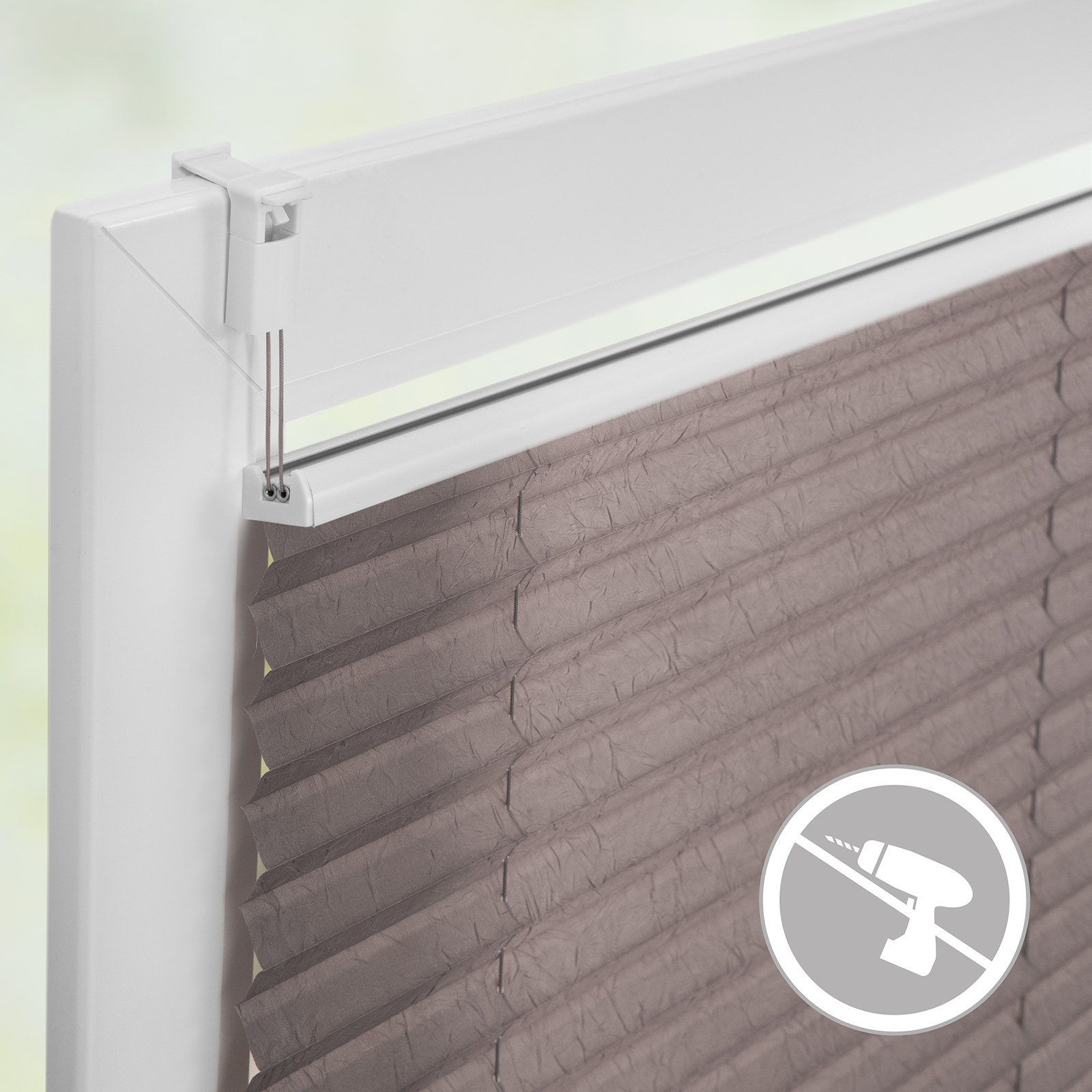 LICHTBLICK Plissee - taupe - Crushed Optik - 45x130 cm