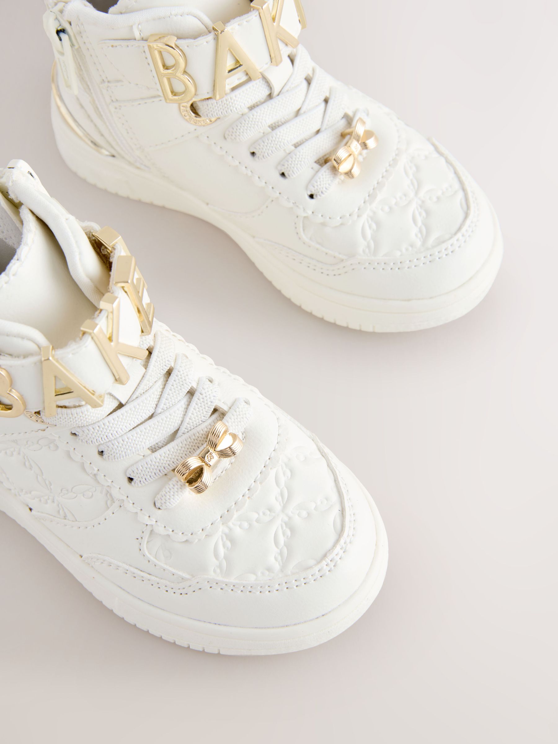 Baker by Ted Baker Girls White Charm Hi-Top Trainers