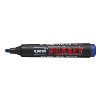 UNI PROCKEY PM - Marqueur permanent - pointe biseau - bleu