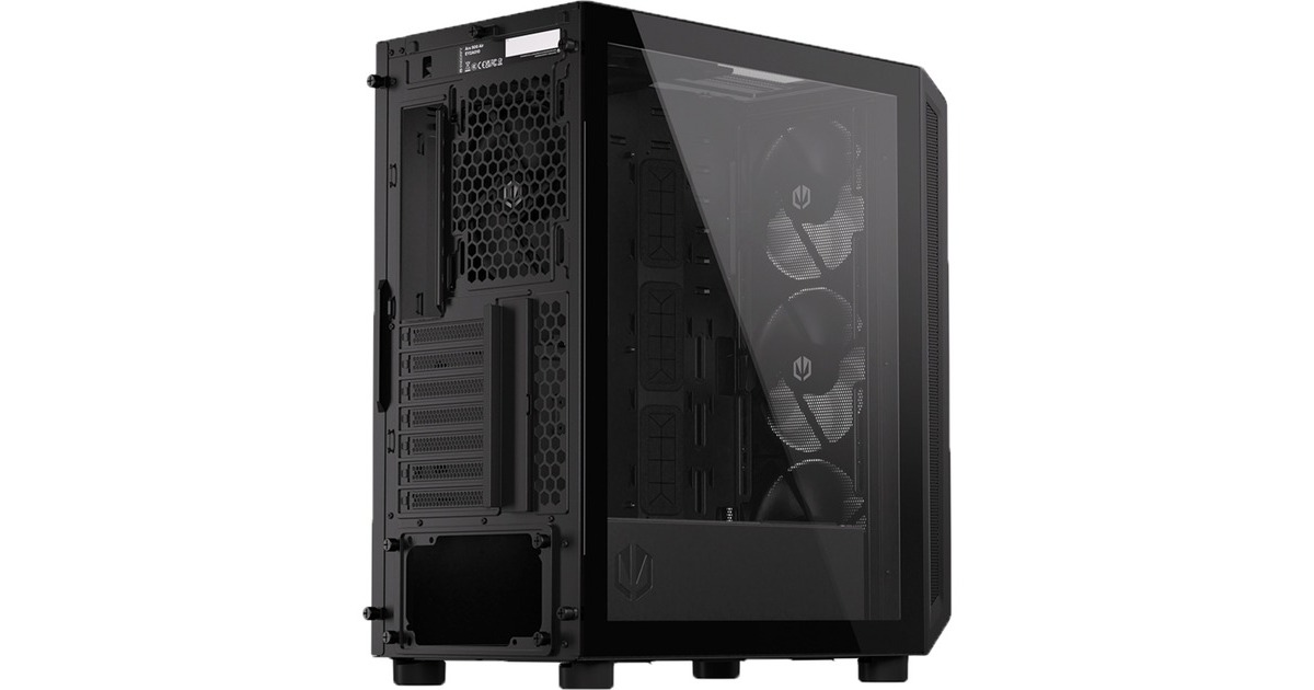 ENDORFYARX 500 Air big tower behuizing  (Zwart | 2x USB-A | 1x USB-C | Window)