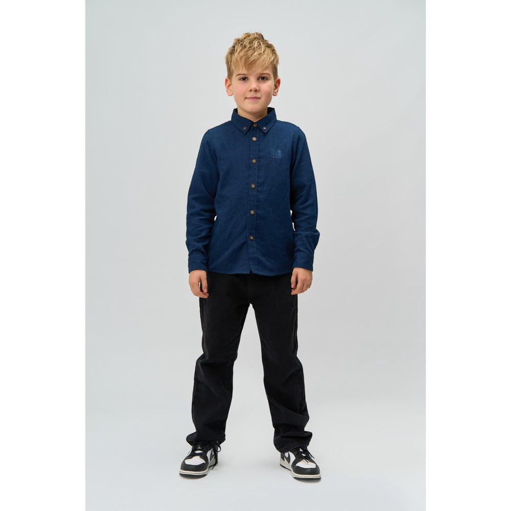 Køb The New Navy Blazer Melange Rick L_S Skjorte
