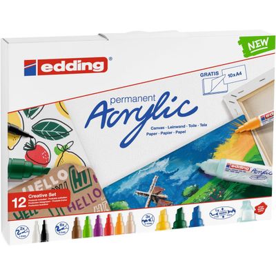 edding basic Creative Set - marker and twin-tip paint marker set - 12 pièces