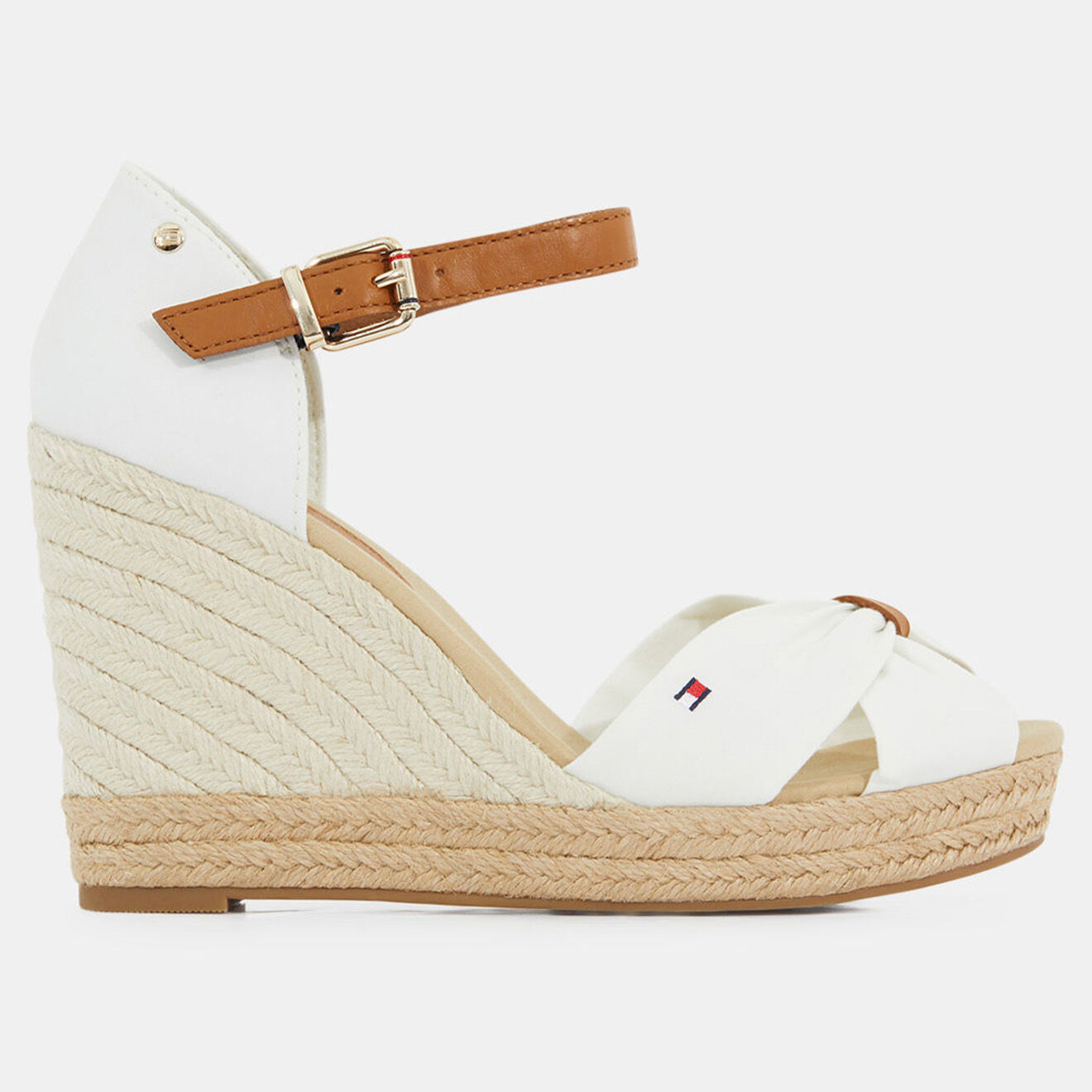 Tommy Hilfiger Sandales compensées Basic Opened Toe blanches - Talon 10 cm