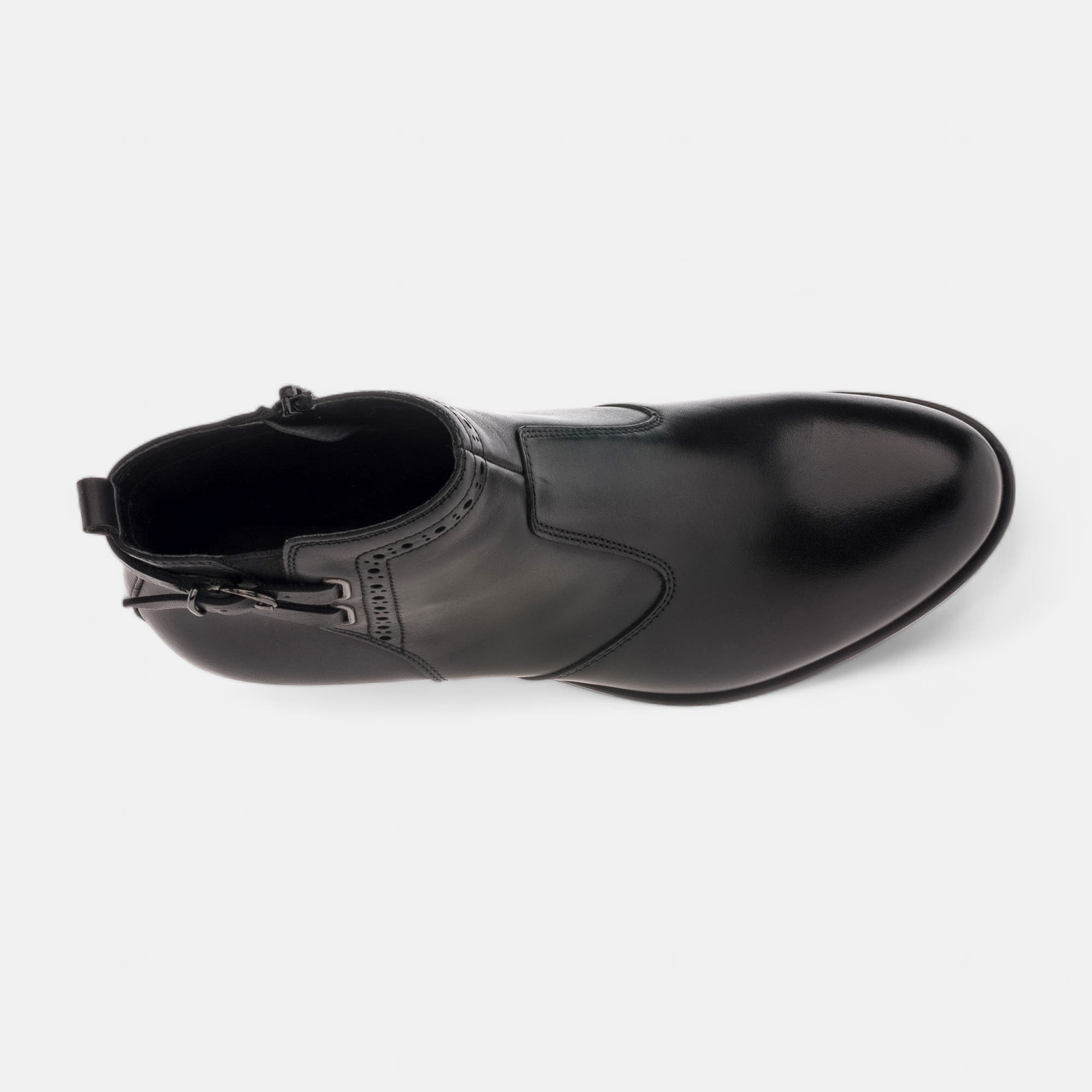 Bottines à talon Femme en cuir noir