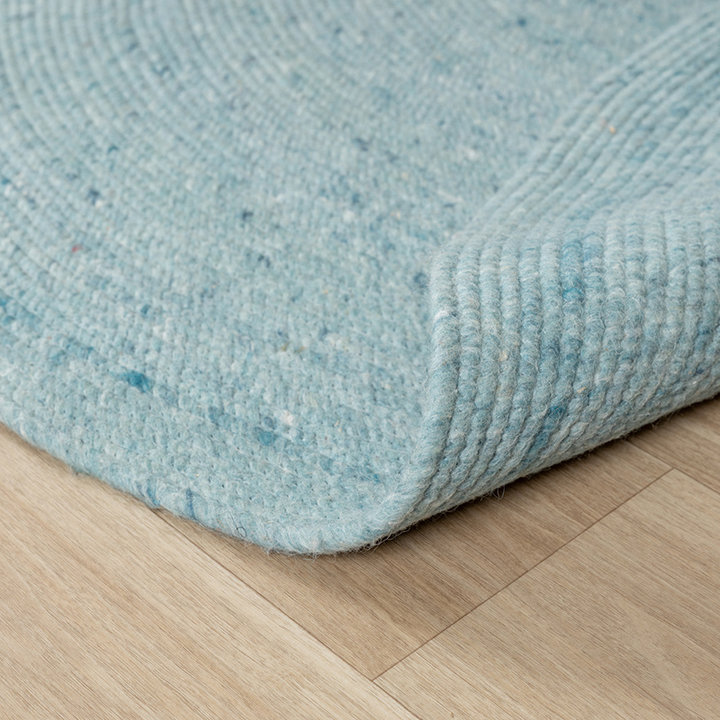 Rond wollen vloerkleed - Wise Blauw