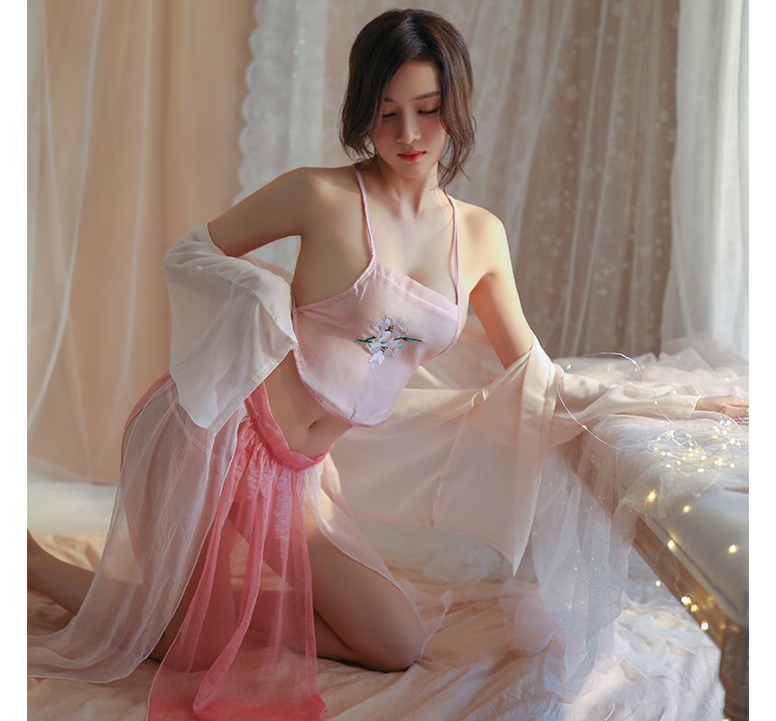 Linhinier - Traditionele Chinese geborduurde lingerie-kostuumset