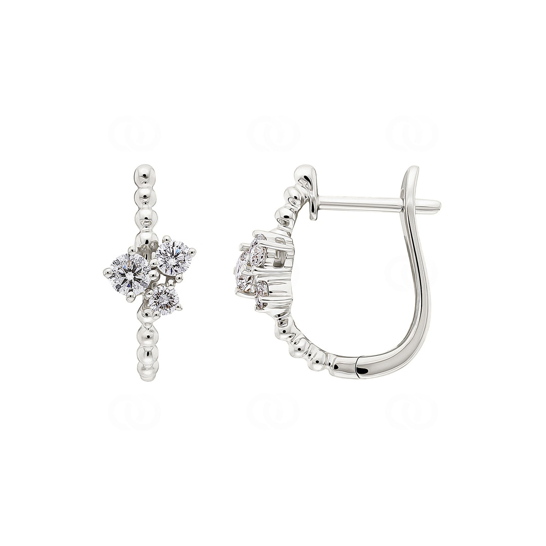 Kreolen 750/18 K Weissgold mit Diamanten 0.34 ct H/si