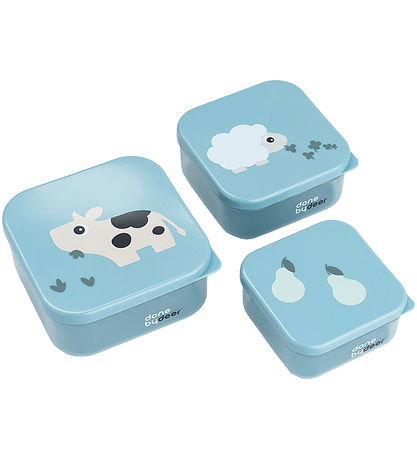 Done by Deer Snackboxen - Tiny Farm - 3er-Pack - Blau