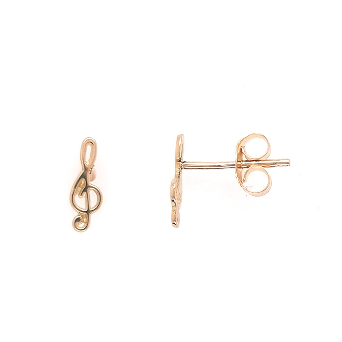 Boucles d'oreilles Brillaxis clé de sol tout or