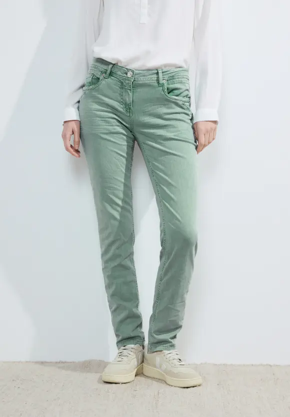 Casual Fit Jeans - raw salvia green
