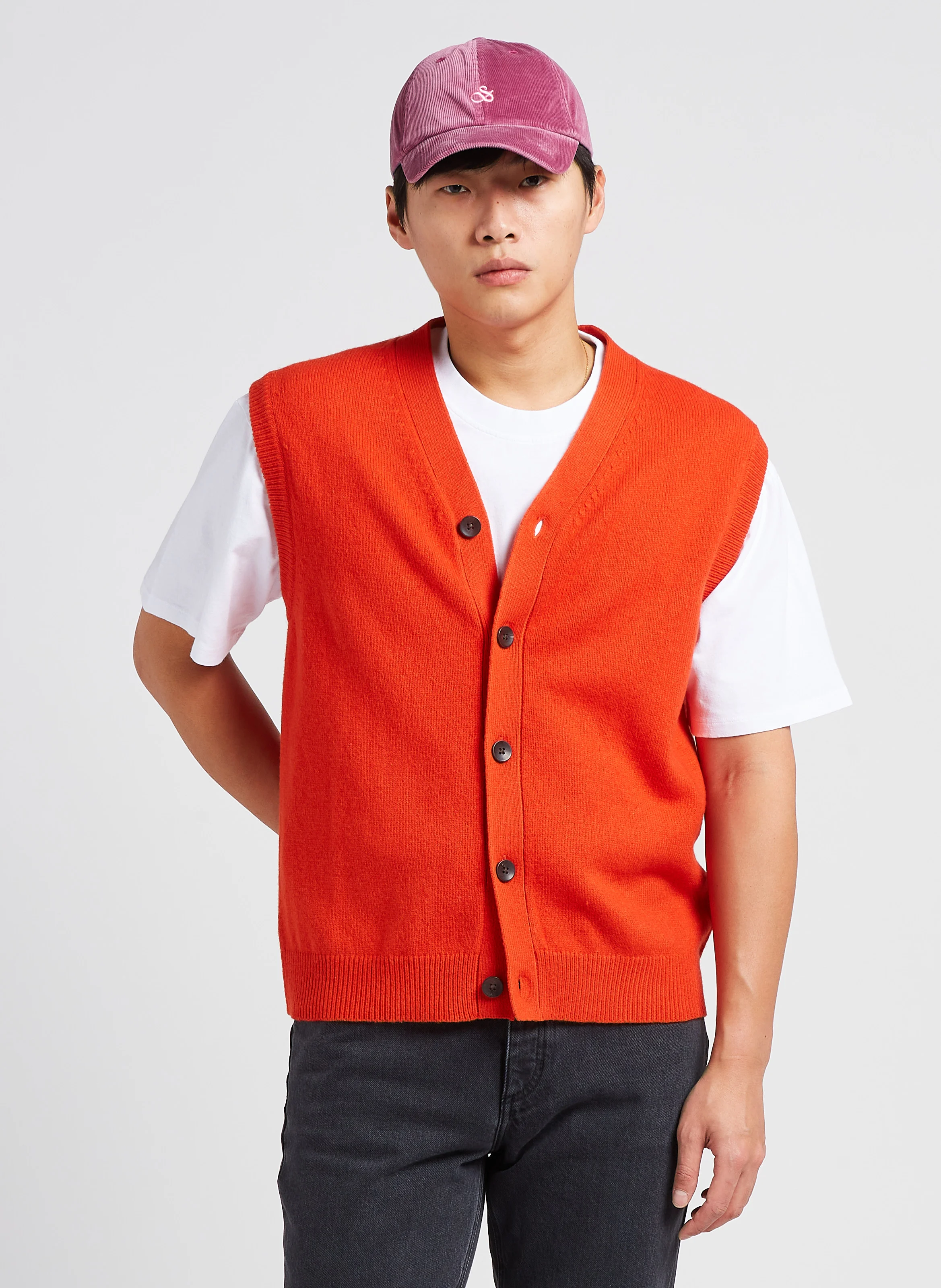KLARK - Cardigan en laine mélangée| Orange