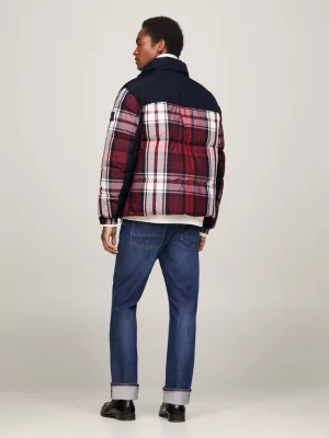 Jaqueta puffer xadrez tartan quente TH New York