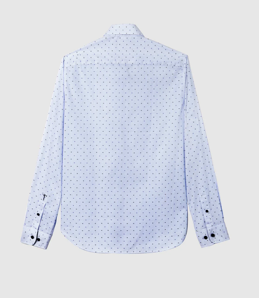 Chemise casual imprimée bleue