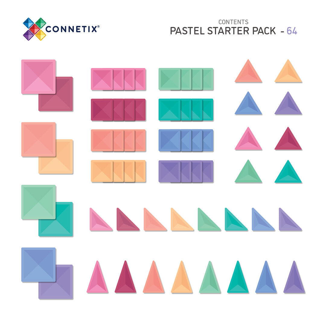 Connetix magnetische tegels starter pastel 64st