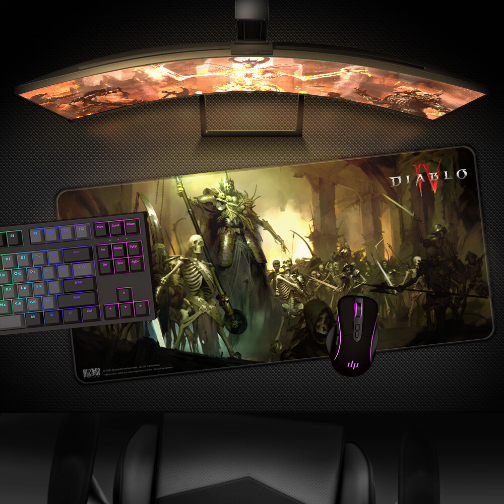 Diablo IV - Desk Mat - Skrivebordsmåtte - Skeleton King - 90X42 CM