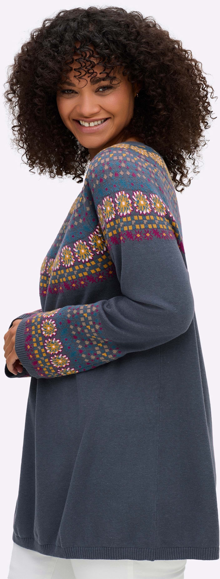 Sheego Jacquardpullover »Pullover«