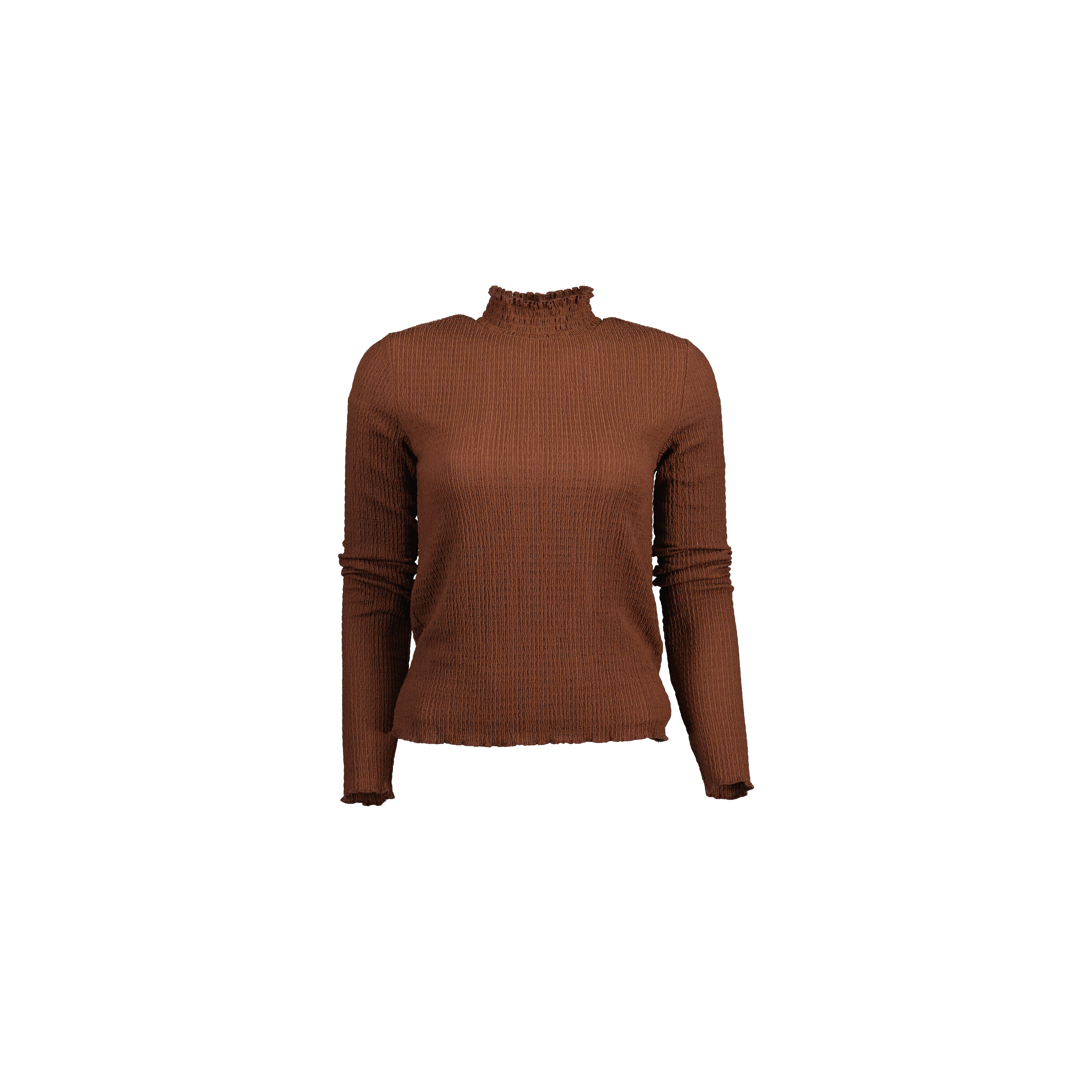 Blusa de tricô com padrão favo de mel. - Camelo