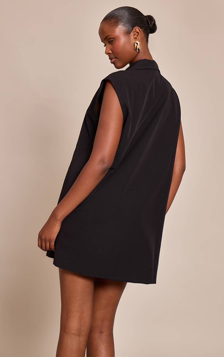 Noir Robe Gilet Cintrée Tissée