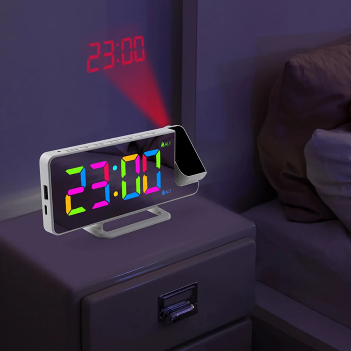 LED projeksjon vekkerklokke