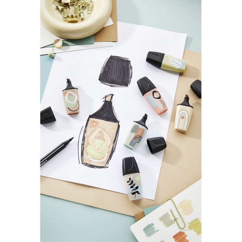 Surligneur Stabilo Boss Nature vibes mini - Etui carton de 6