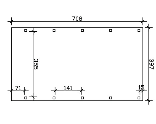 Enkele carport SKAN HOLZ Friesland 397x708 cm dompelgeïmpregneerd