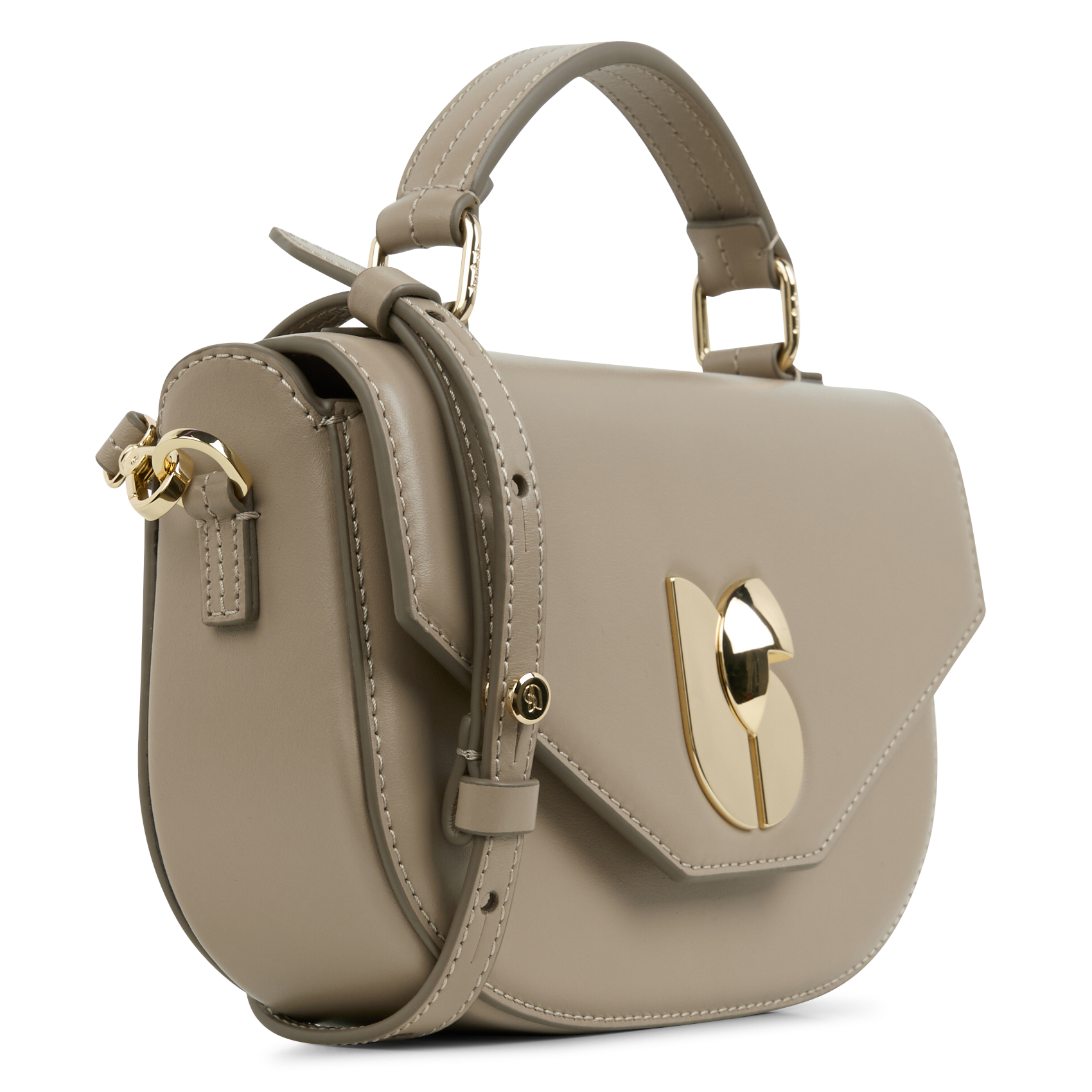 SIGN - Sac à main en cuir lisse | Beige