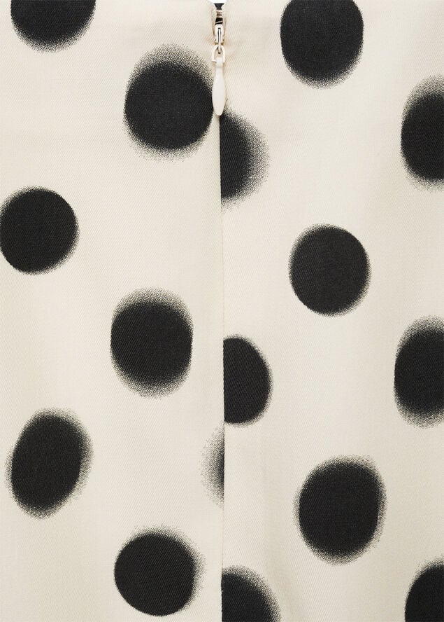 MANGO Polka dot satin mini skirt Light beige
