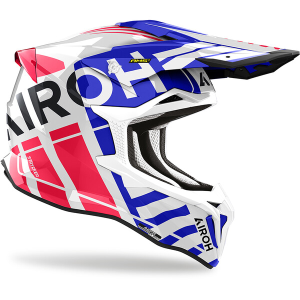 Airoh - Casque Strycker Brave Blanc / Bleu / Rouge / Brillant