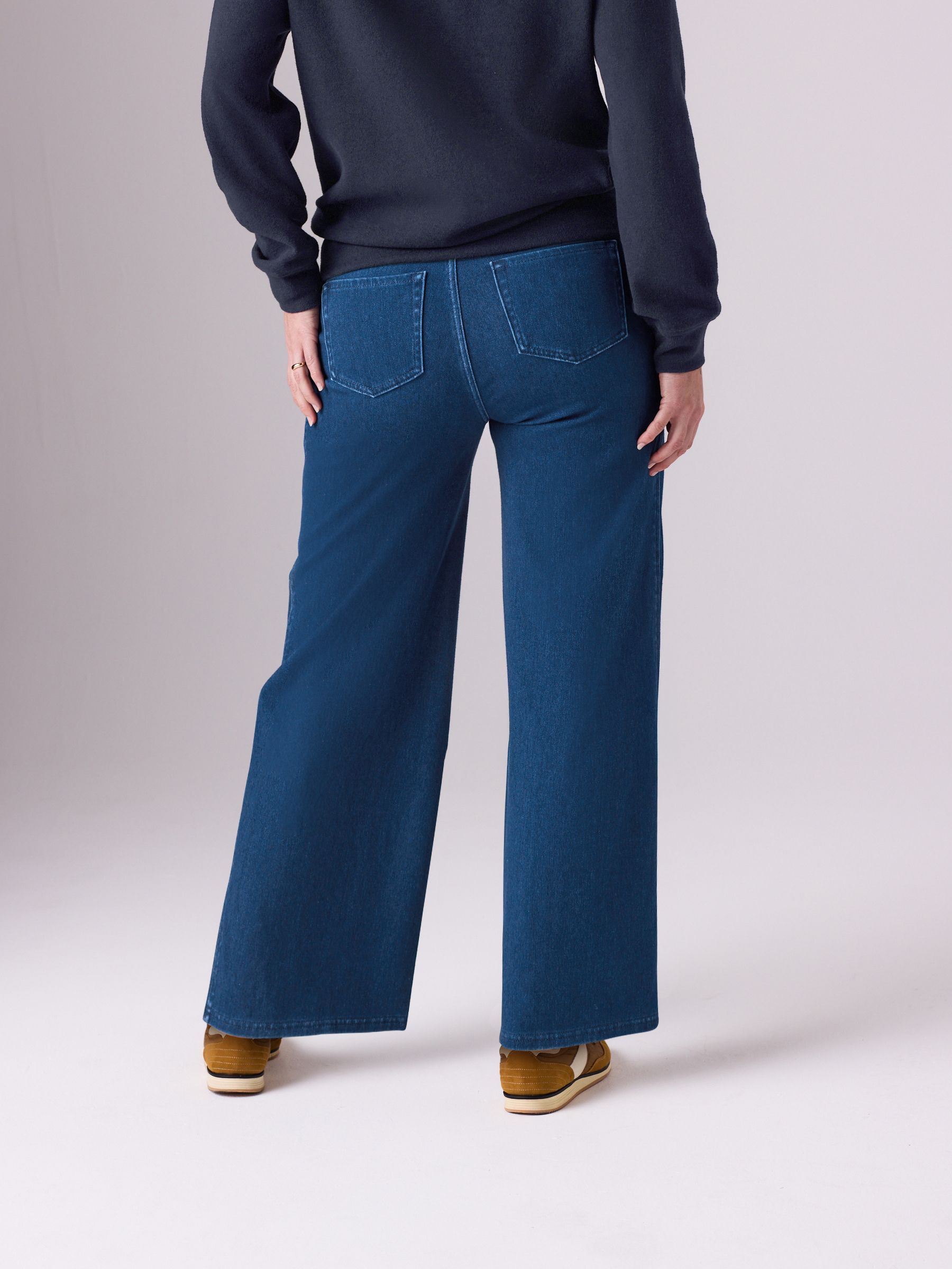 Donkerblauw - Denim zwangerschapsleggings met wijde pijpen