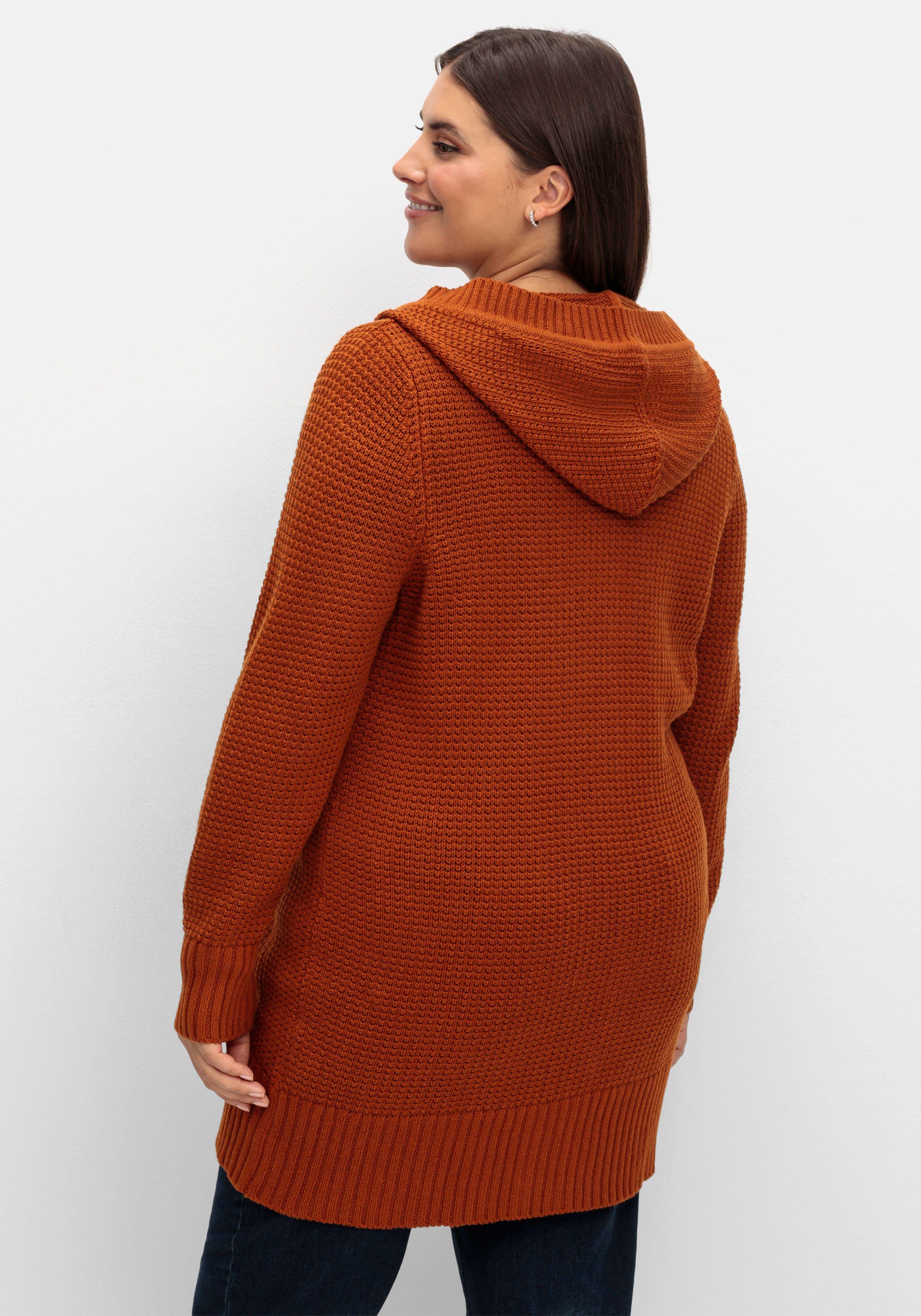 Strickjacke mit Kapuze, in Longform