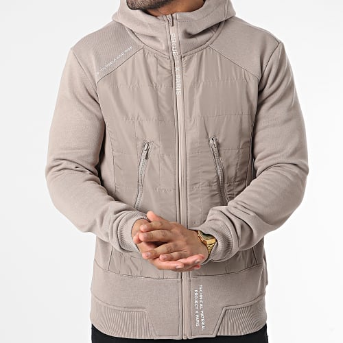Sweat Zippé Capuche 2333101 Marron Clair