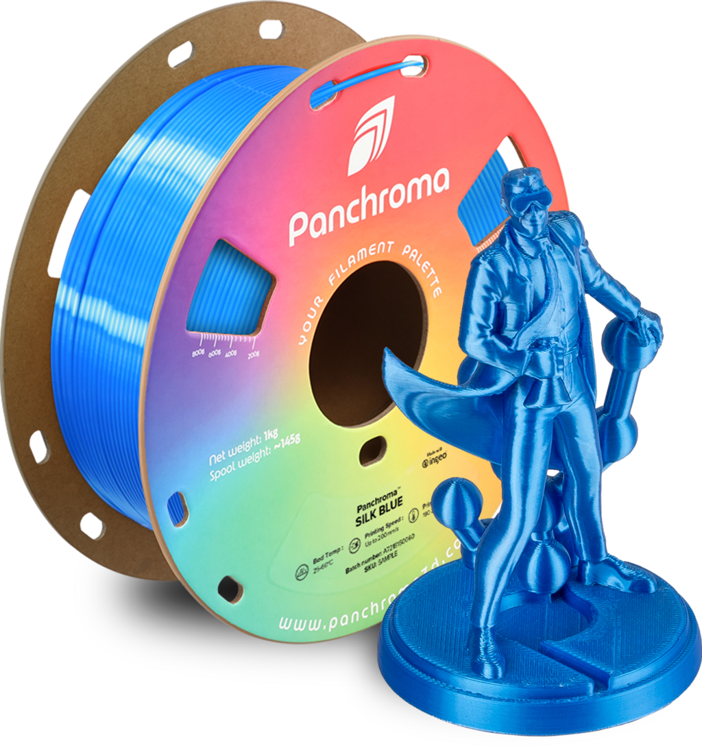 Polymaker  Panchroma™ PLA Silk Blue, 1,75 mm / 1000 g    Der Glanz der Eleganz in Blue