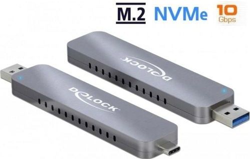 Delock - M.2 NVME PCIe SSD Behuizing - USB Type-C™ en Type-A - Metaal