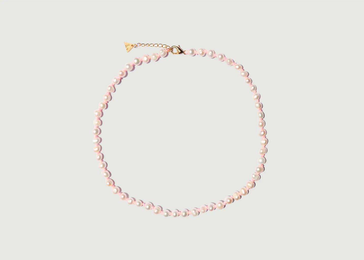 Collier Pink Knitted Pearl Wilhelmina Garcia