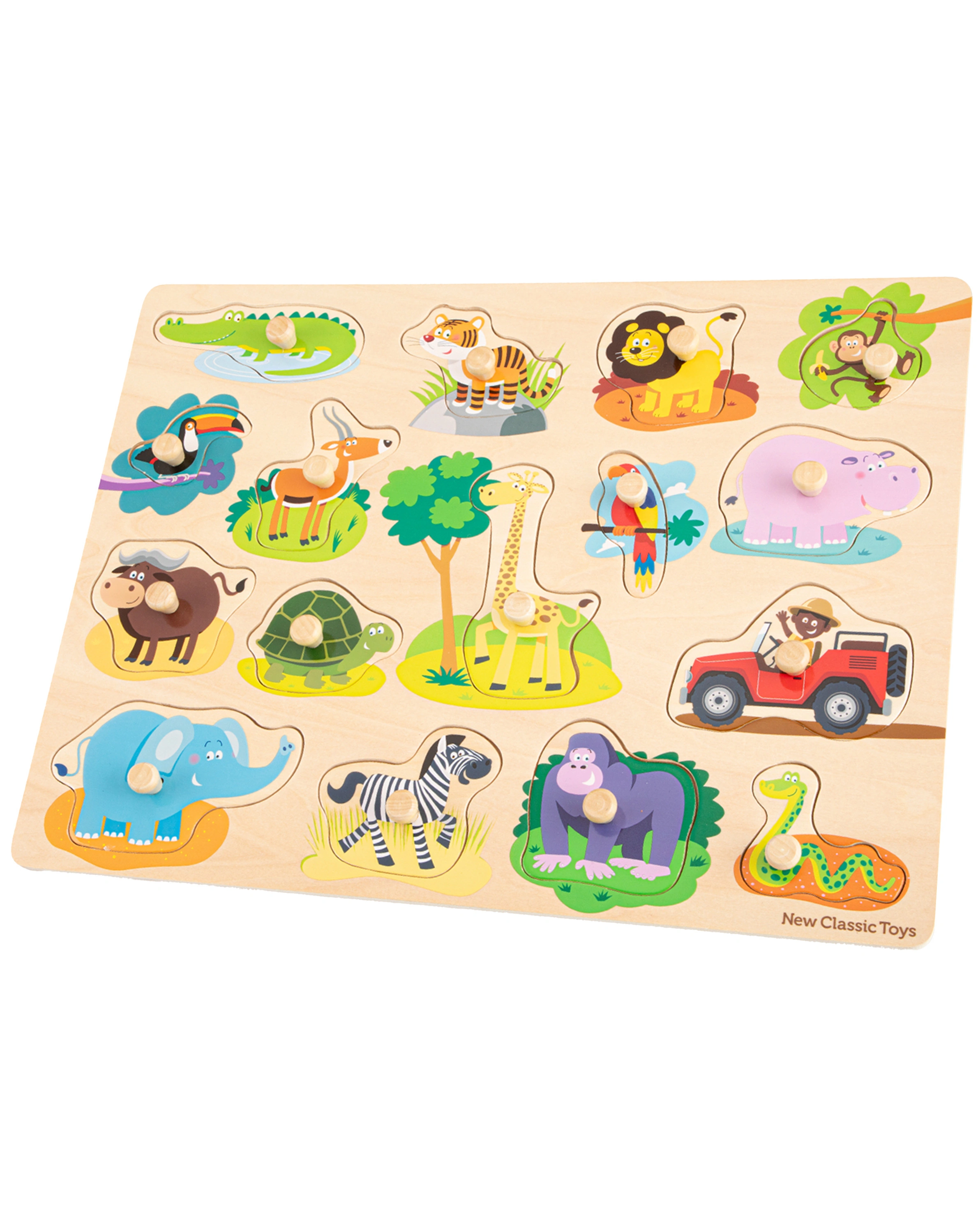 Steckpuzzle SAFARI 16-teilig aus Holz
