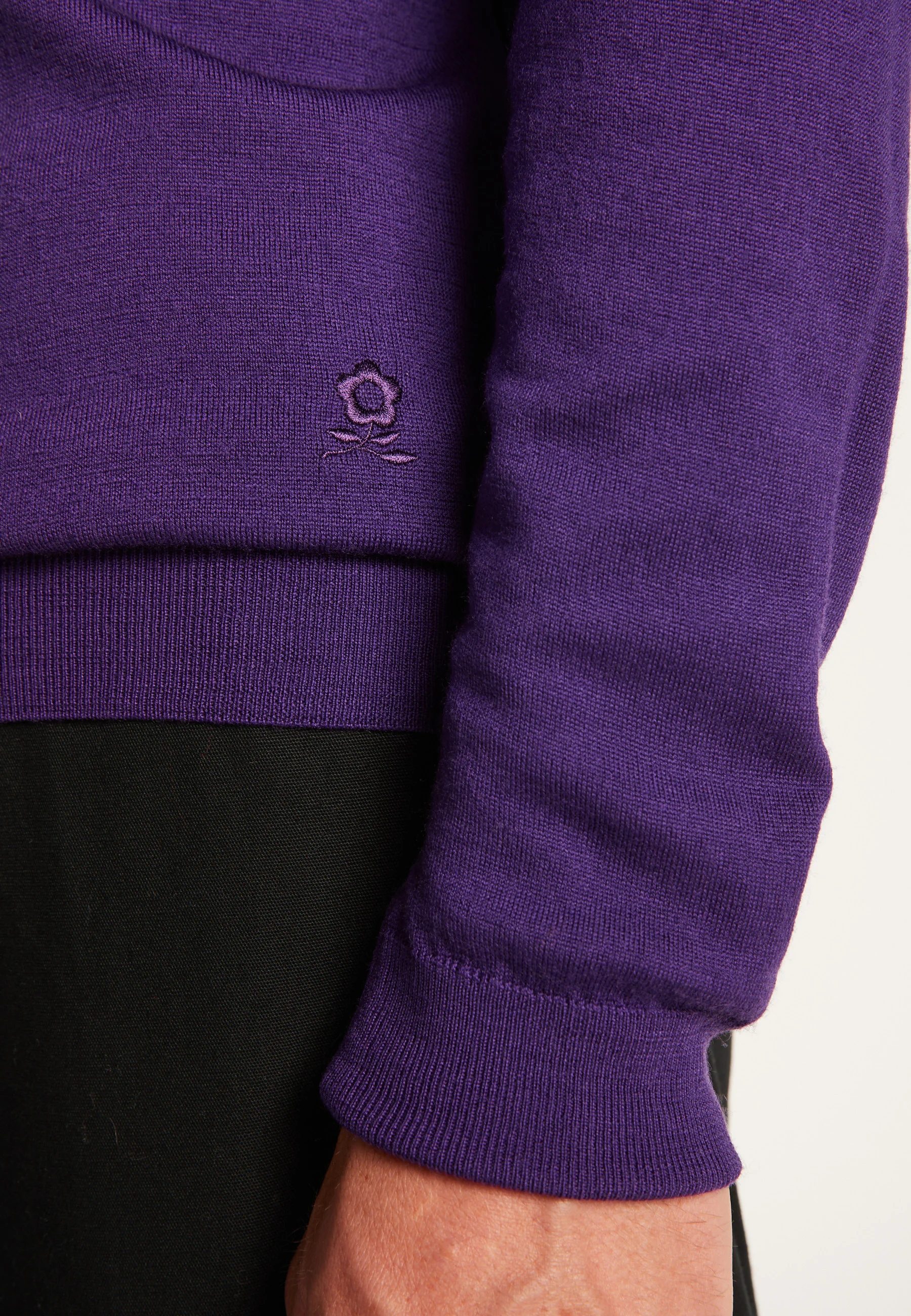 ENIAH24 - Pull col polo en laine mérinos | Violet