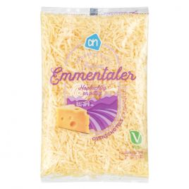 Albert Heijn Geraspte Franse Emmentaler 45+ kaas (voor uw eigen risico, geen restitutie mogelijk)
