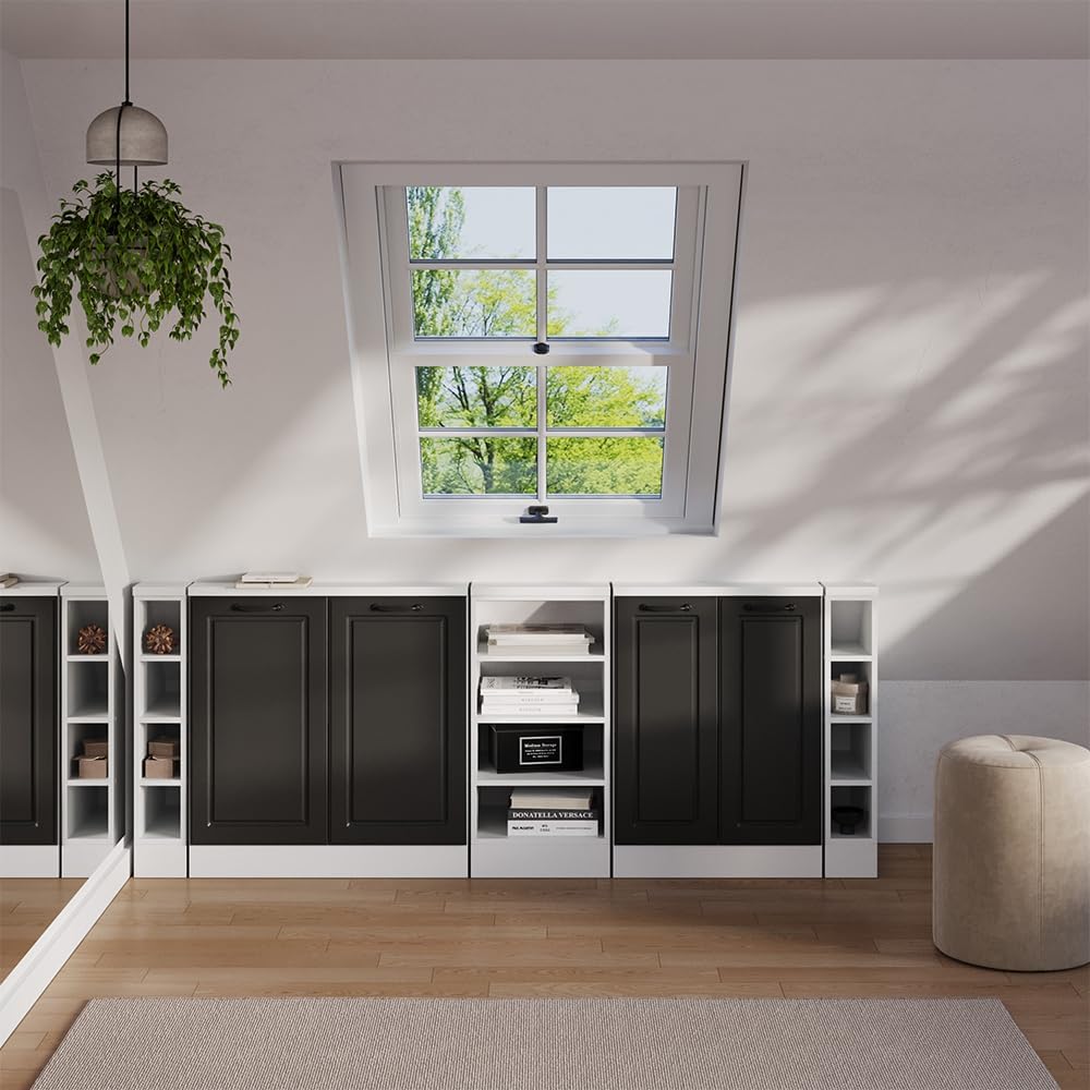 Vicco Dachschrägenschrank-Set Rion, Anthrazit Landhaus/Weiß, 5er Set