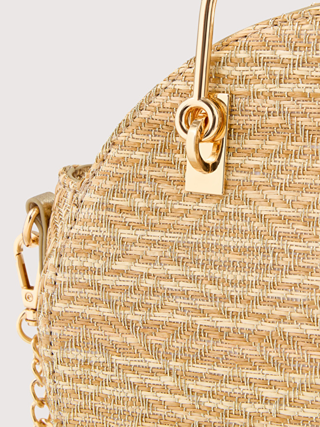 Sac rond paille fantaisie